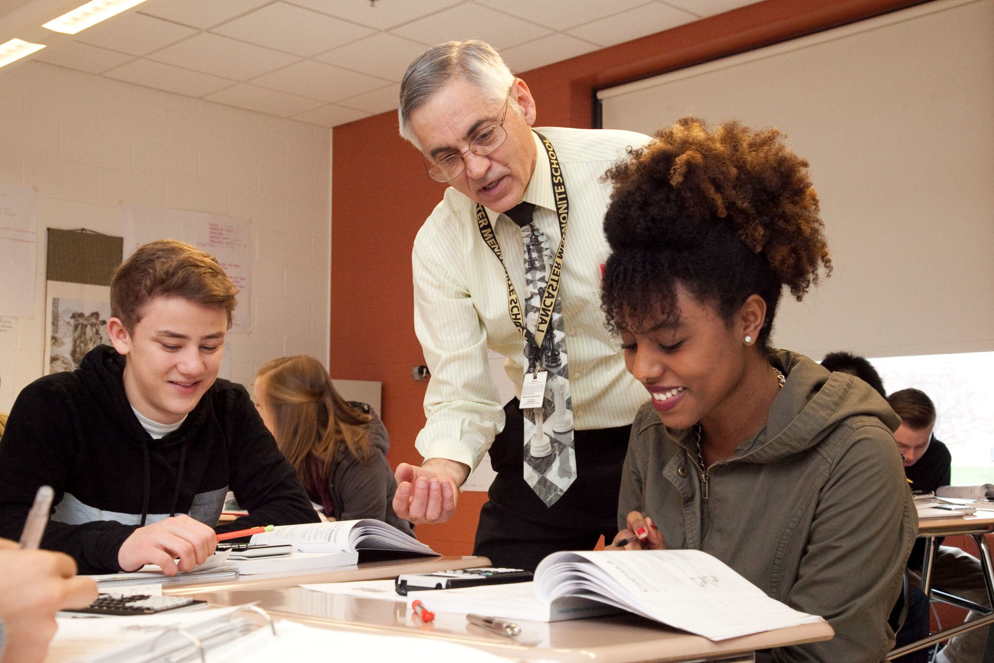 students with teacher