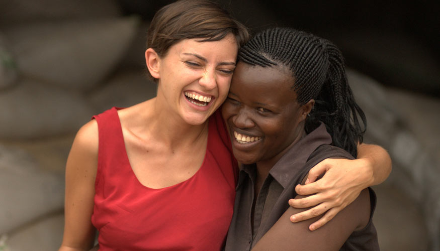 two people hugging