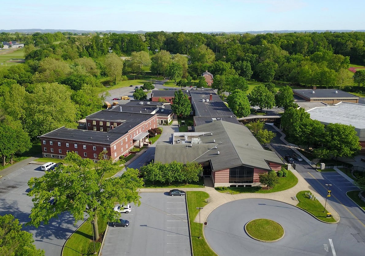 Aerial view of campus