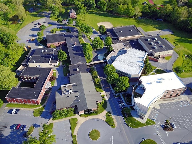 Aerial view of campus