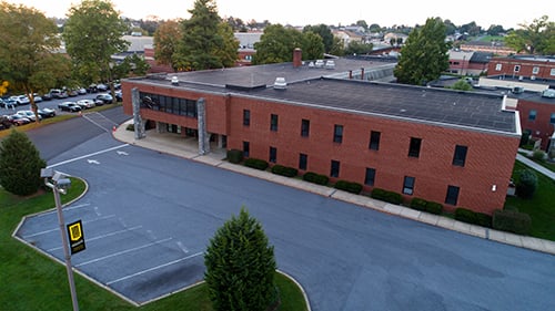 Aerial view of building