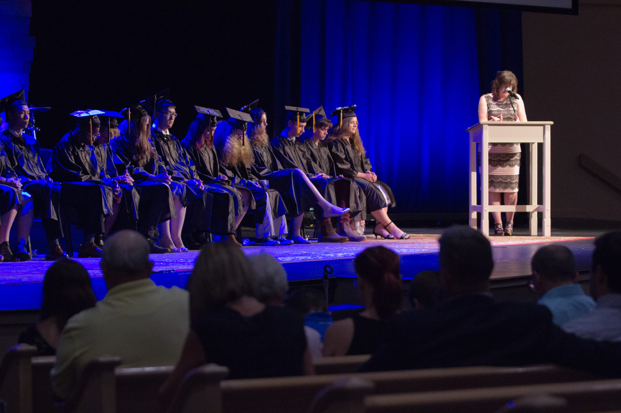 Student Graduation in Fine Arts Center