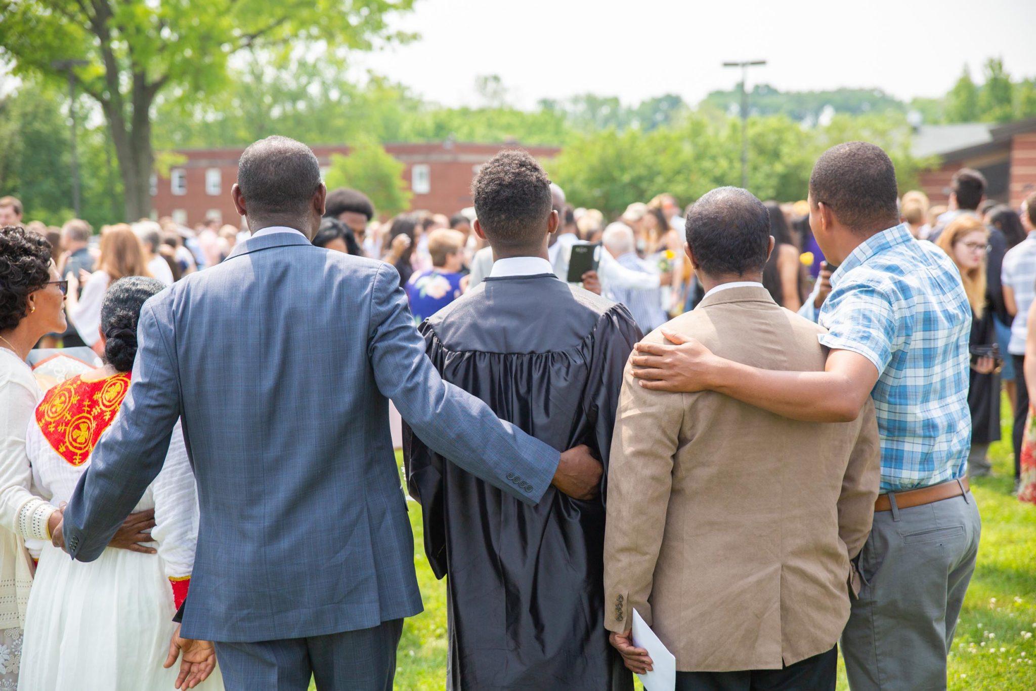 Students together after graduation