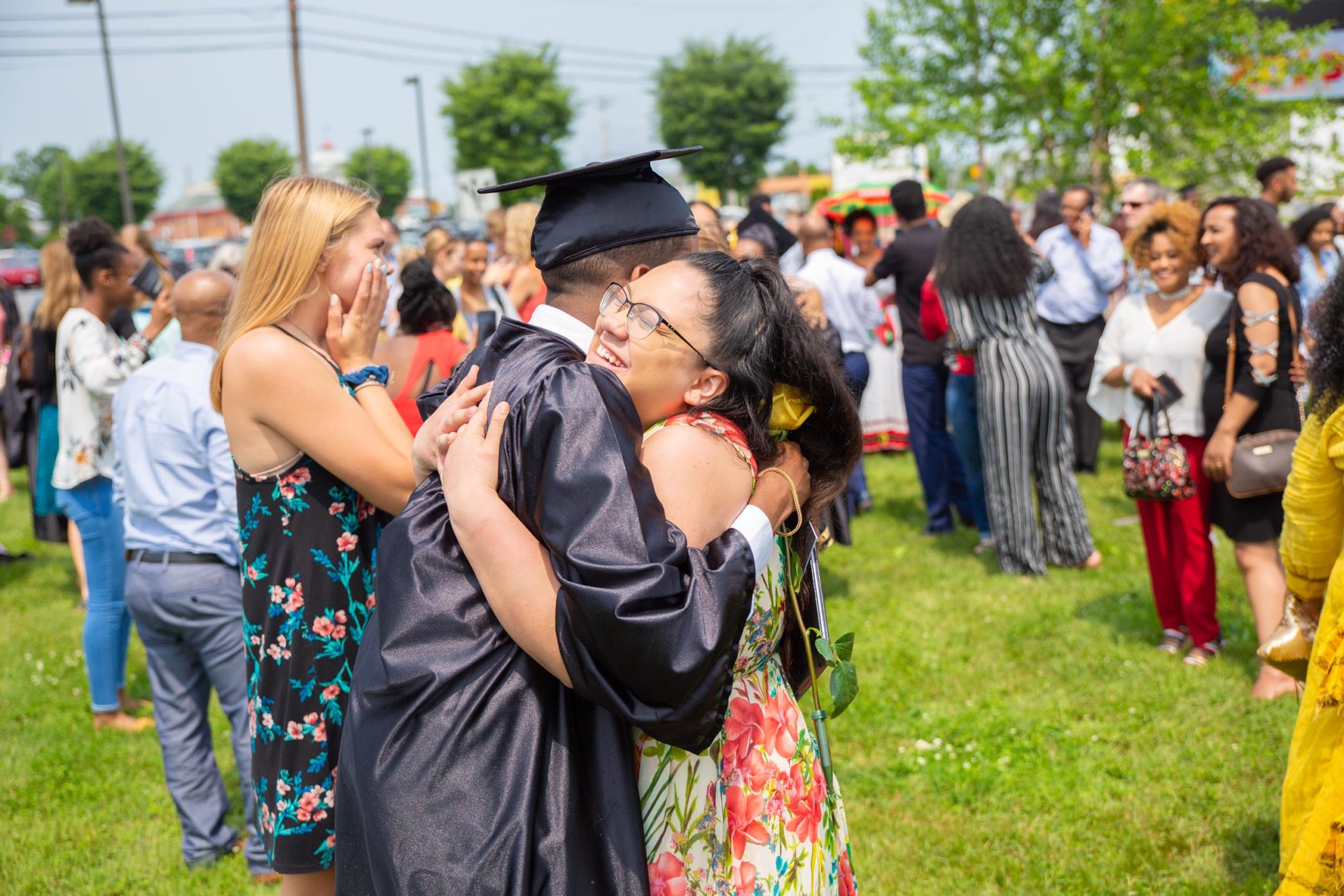 Students together after graduation