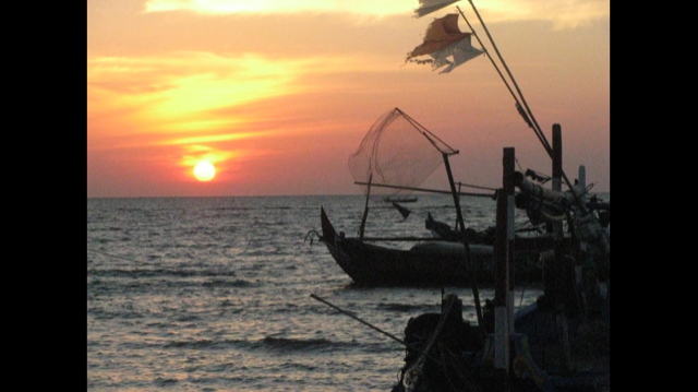 sunset photo with boats