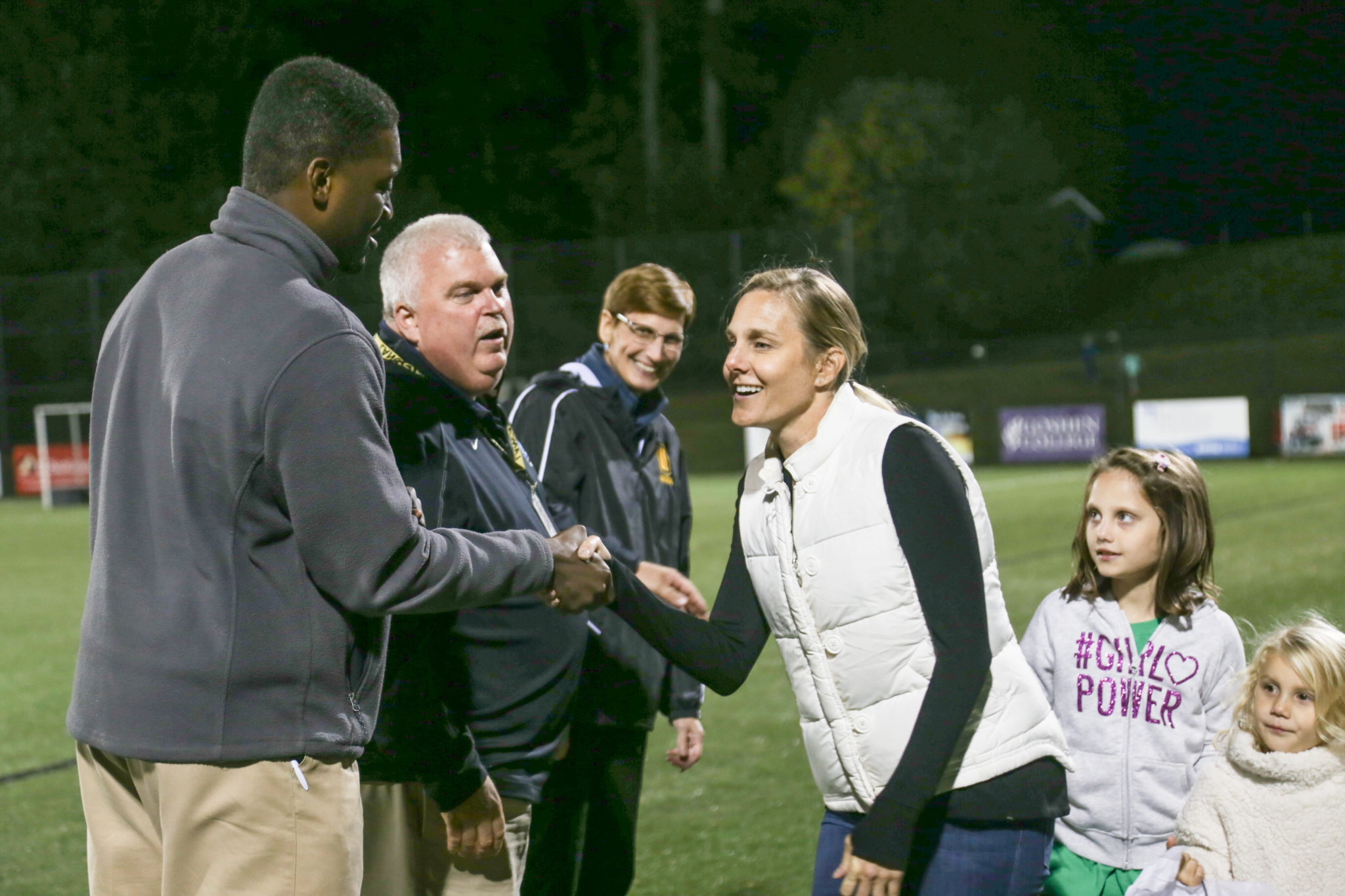 families celebrated out on athletic fields