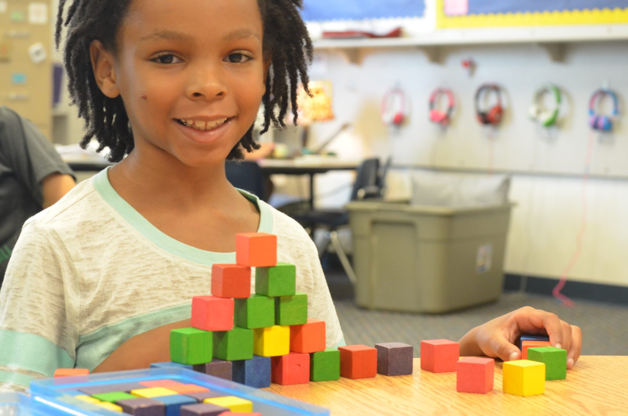 student building with small wooden blocks