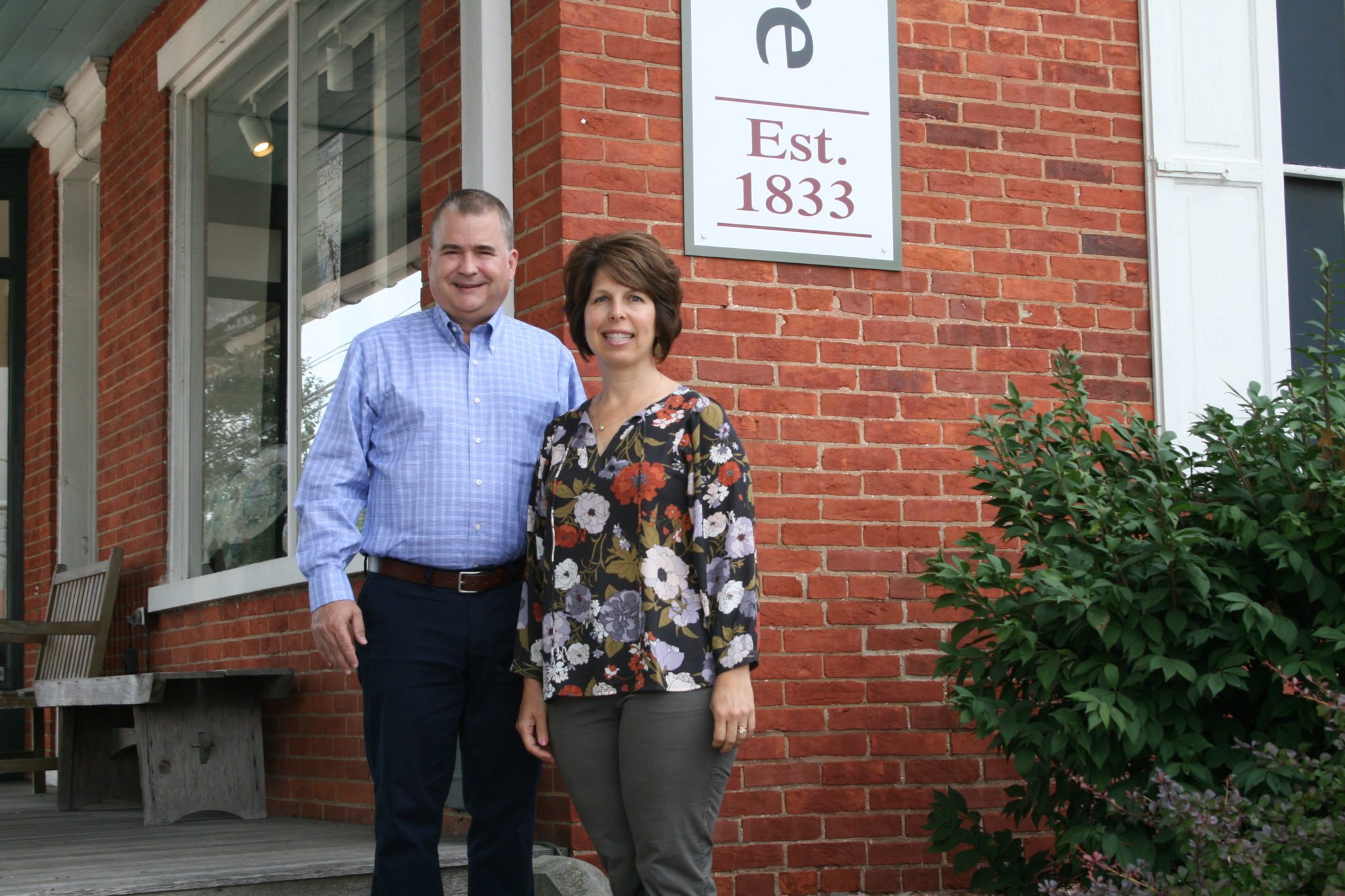 couple in front of building