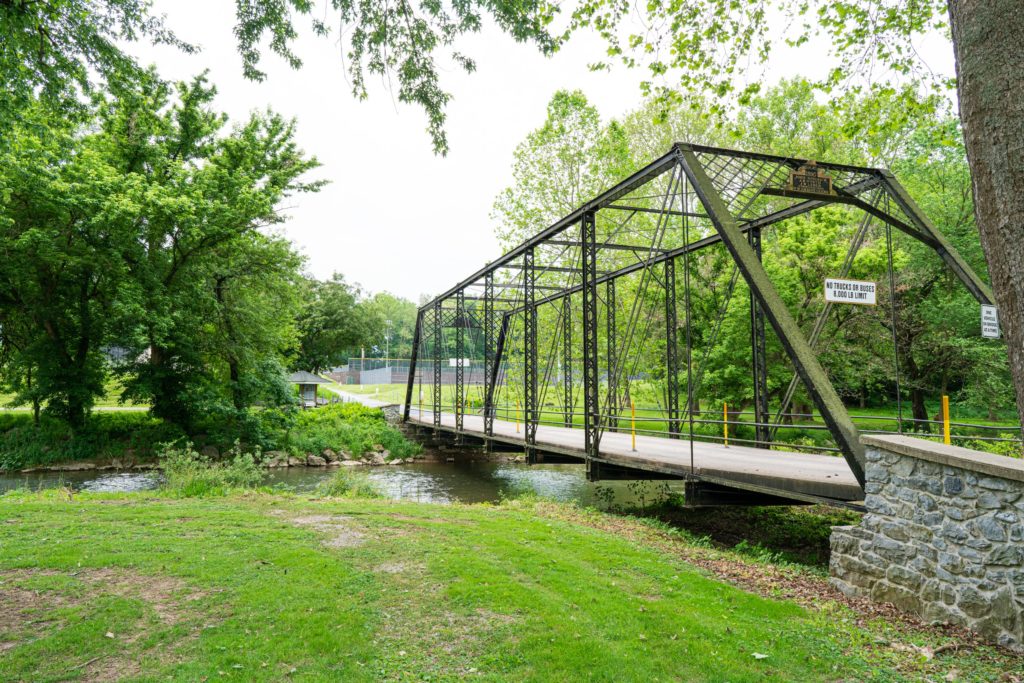 iron bridge over mill stream