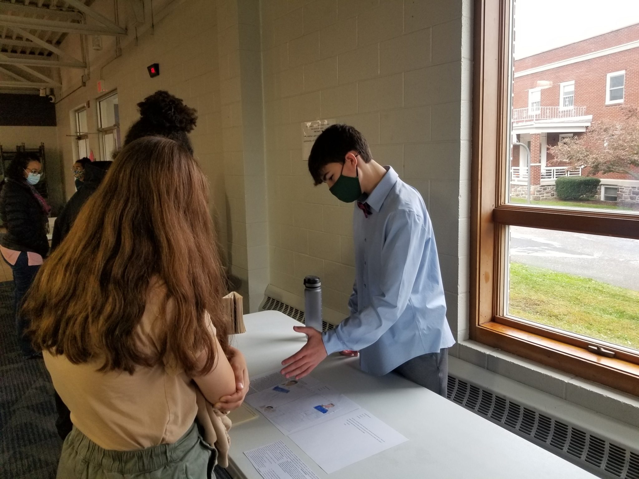 Students during exhibition