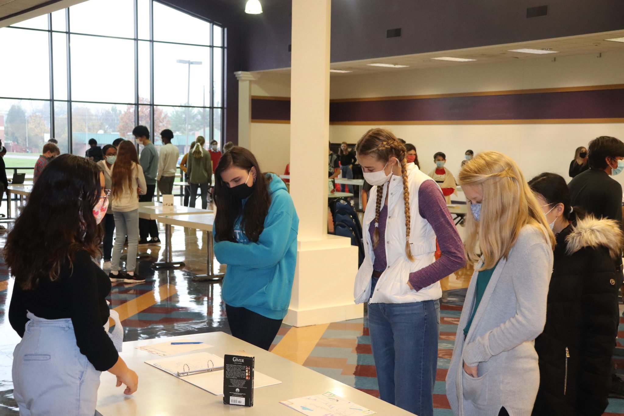 Students during exhibition