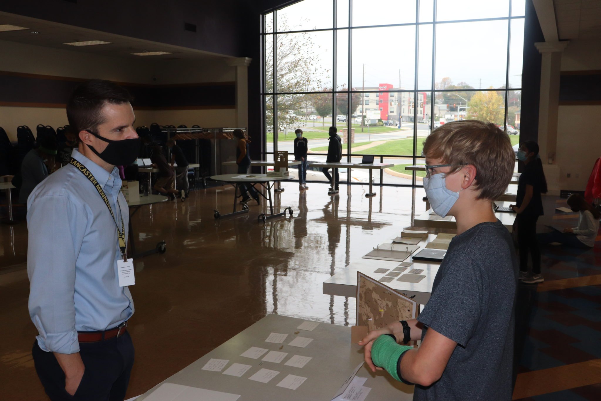 Students during exhibition