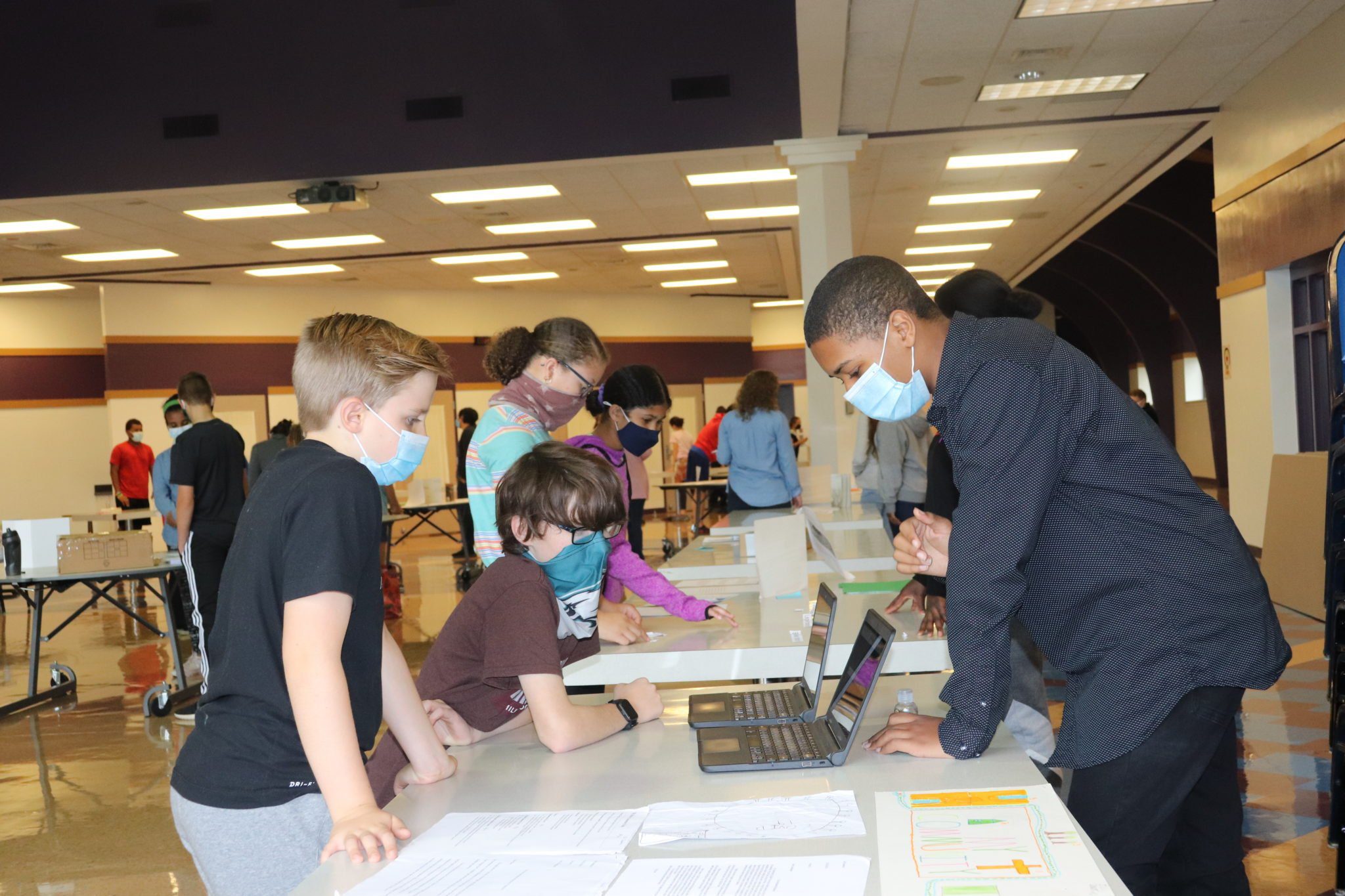 Students during exhibition