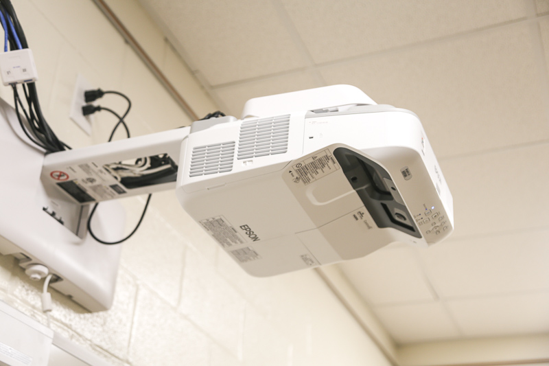 smart projector in classroom