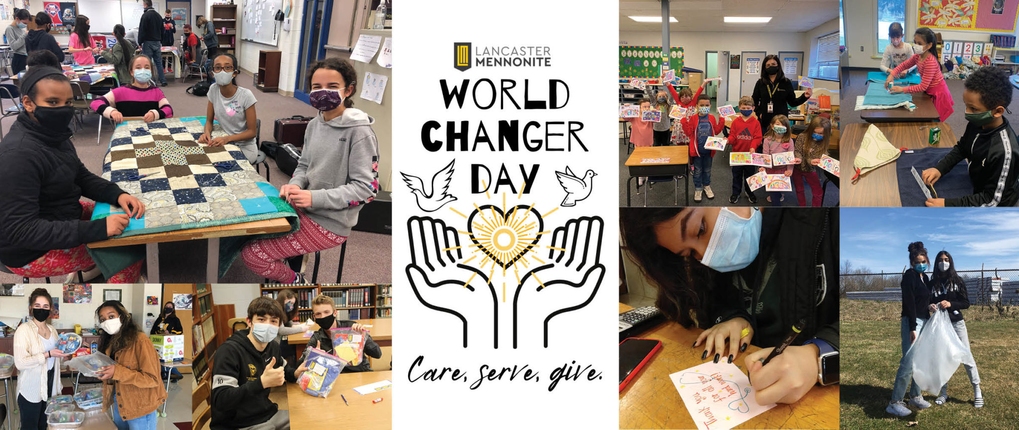 world changer banner with photos from the day