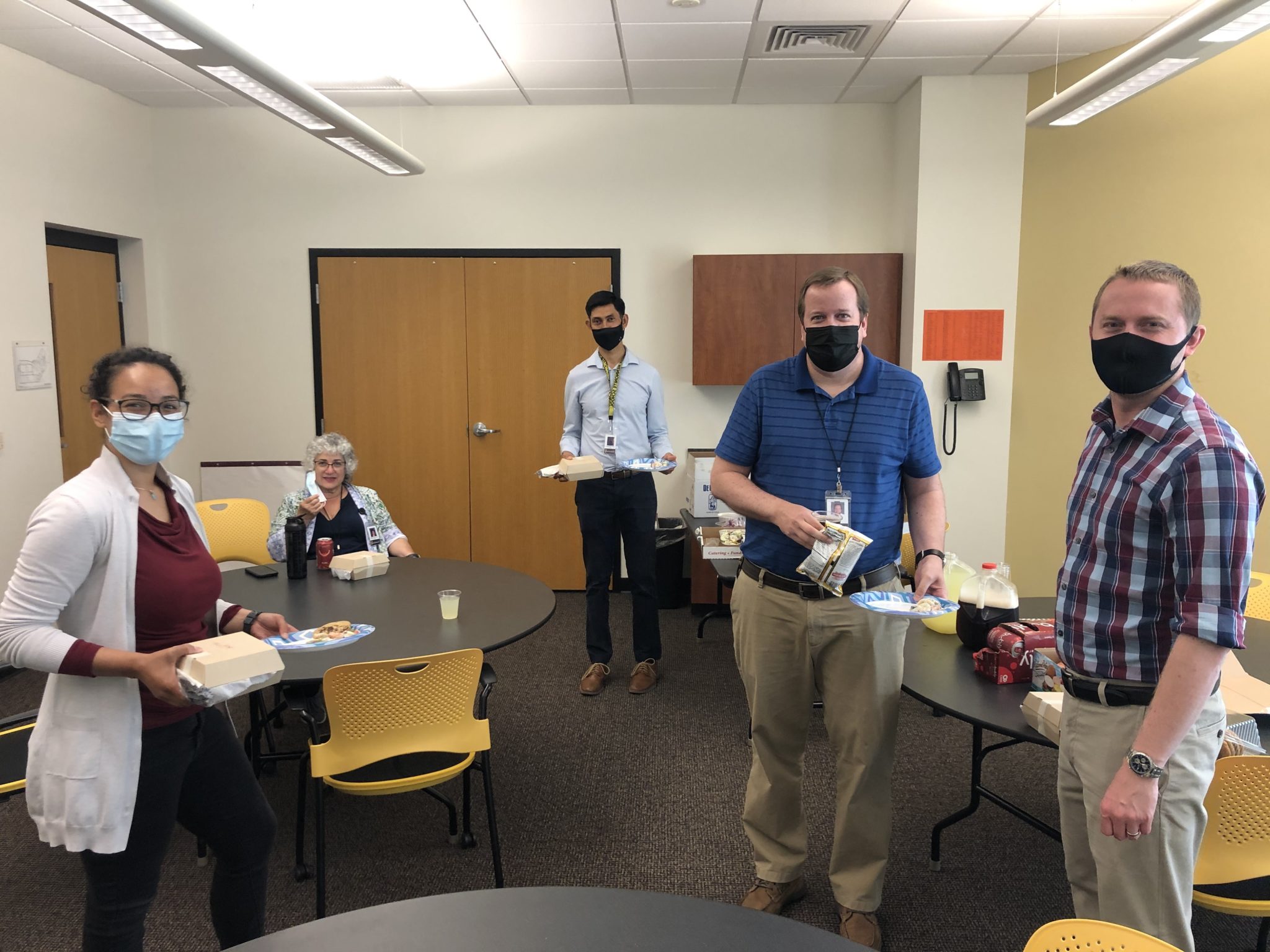 faculty enjoying food for teacher appreciate week