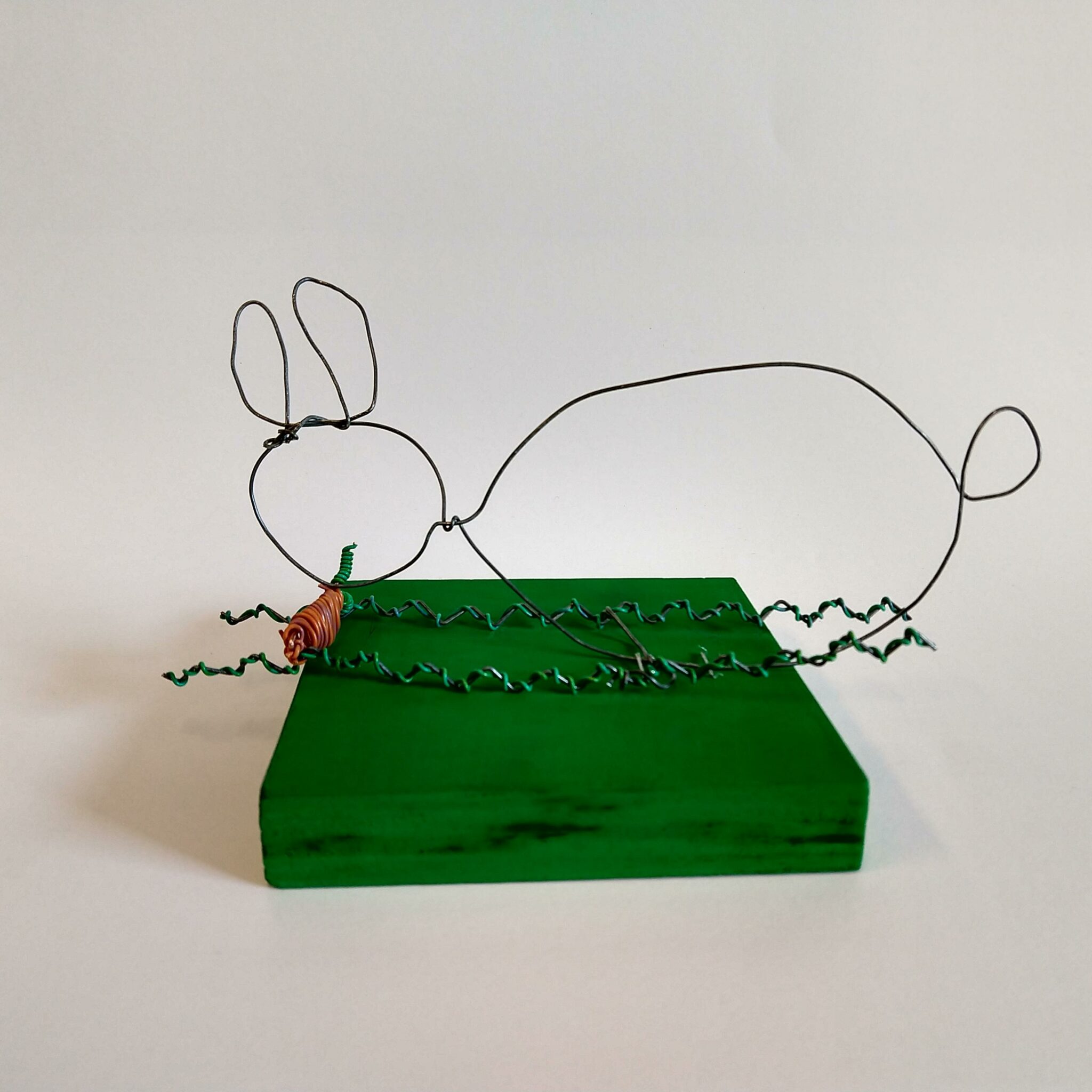 photo of student artwork, wire piece,