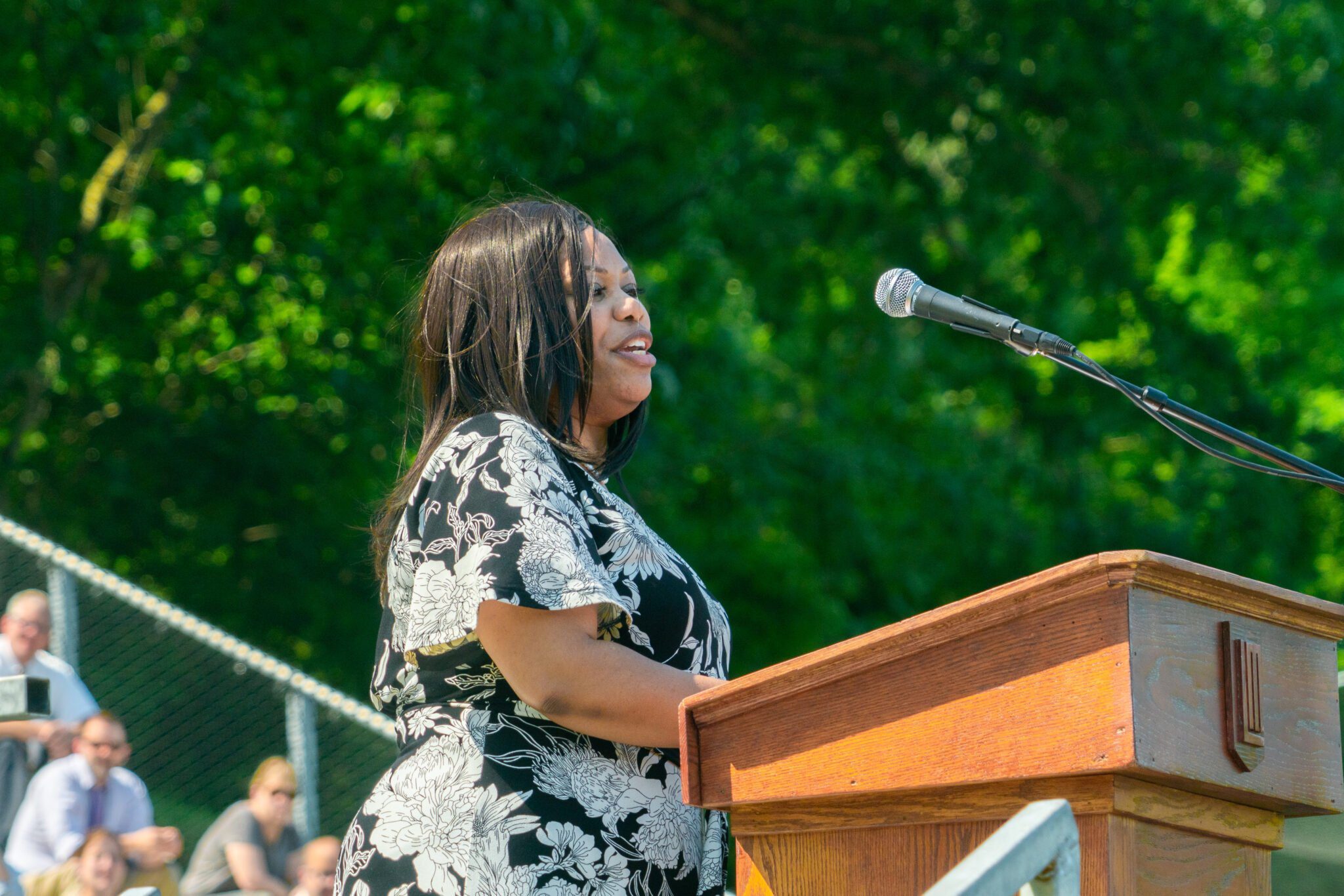 graduation speaker giving commencement address