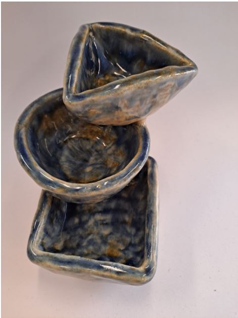 blue ceramic dish