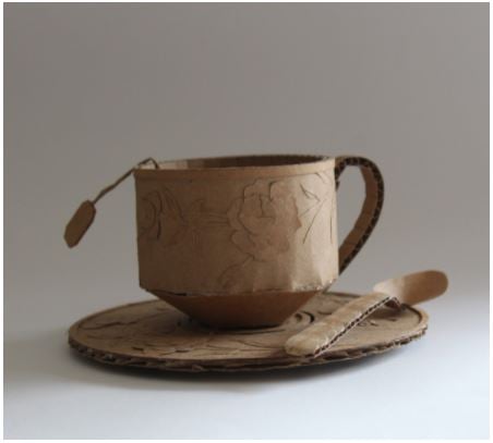 pottery of a cup and saucer