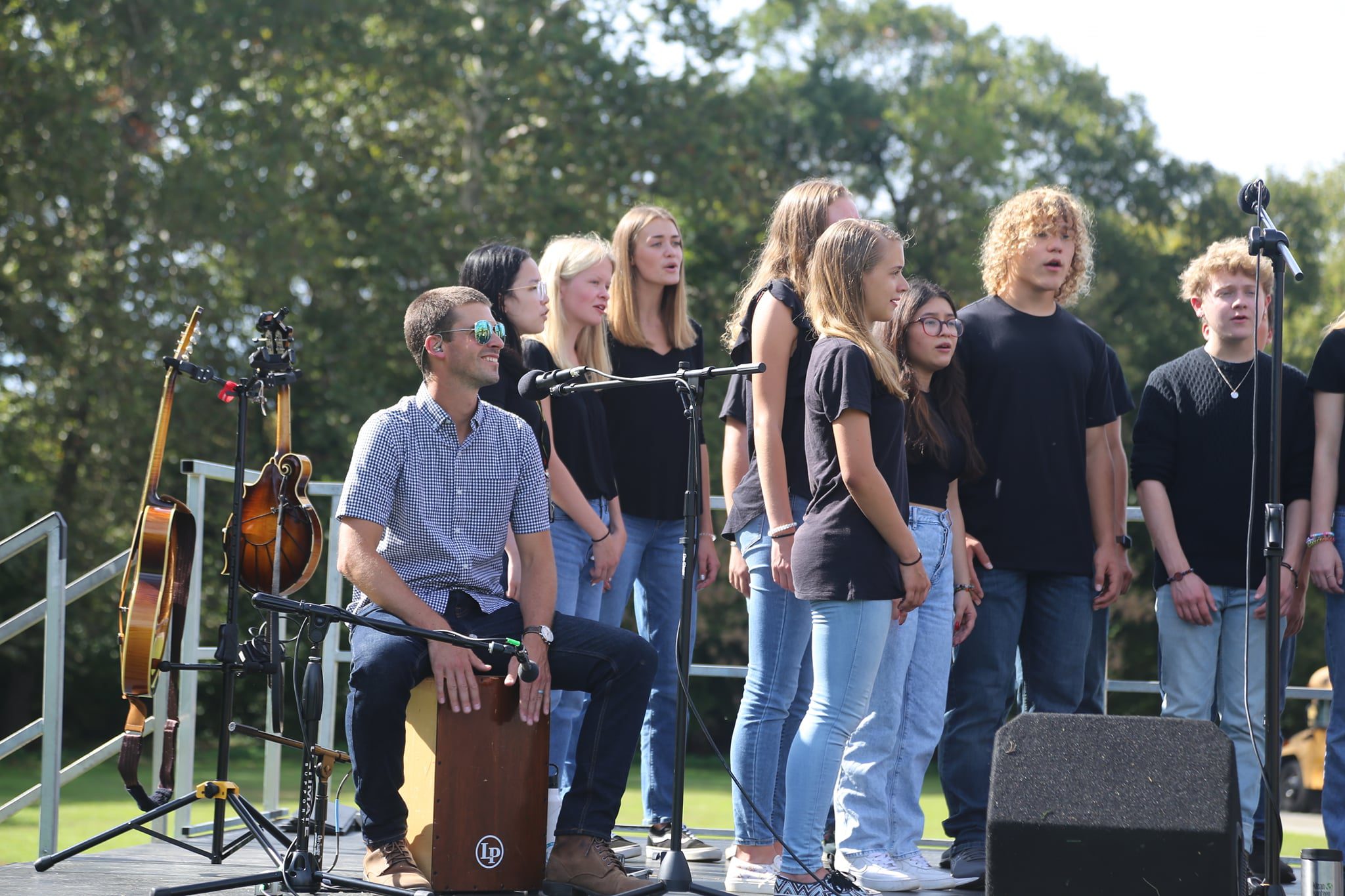 Students singing