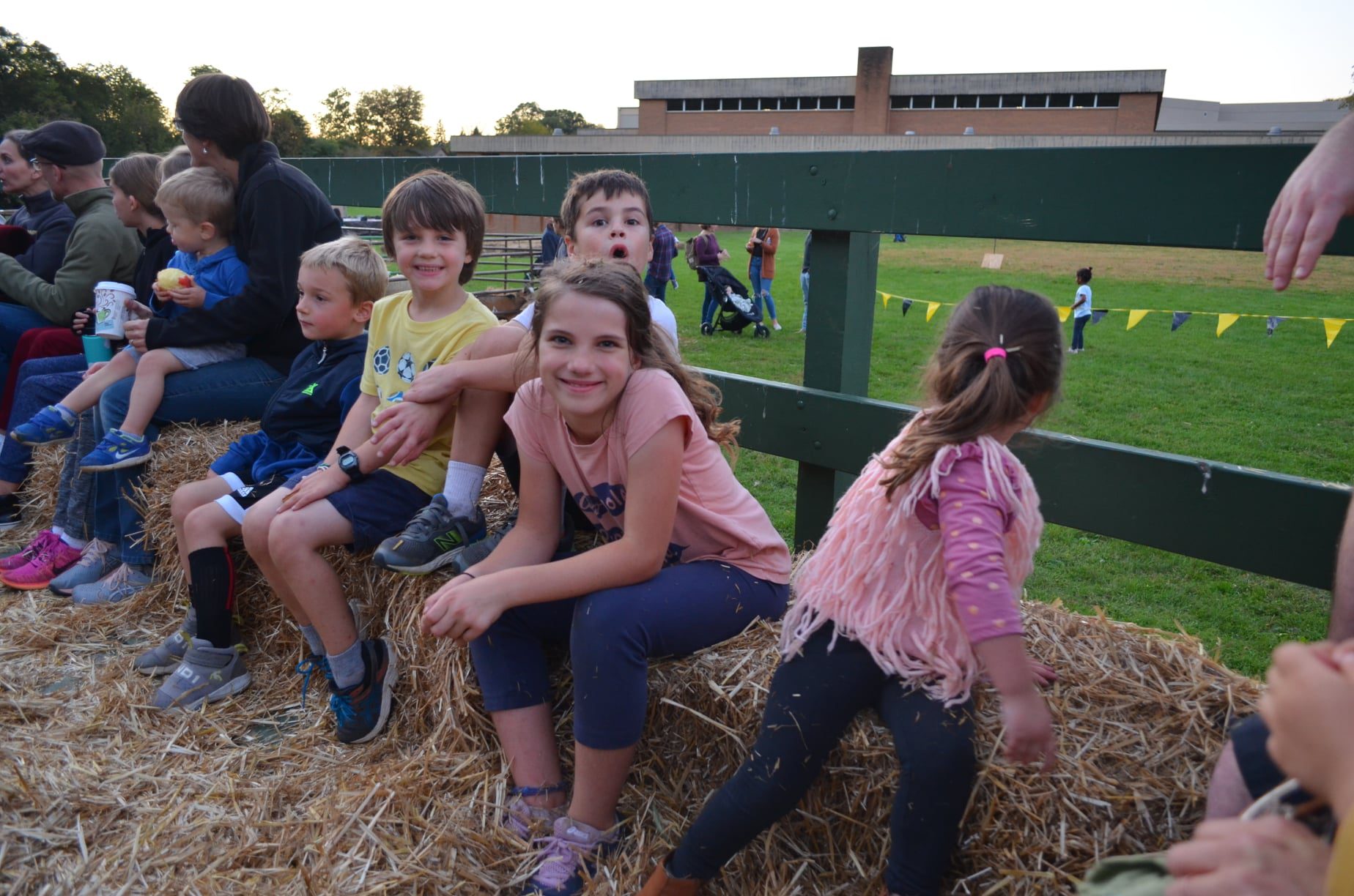 students on tractor