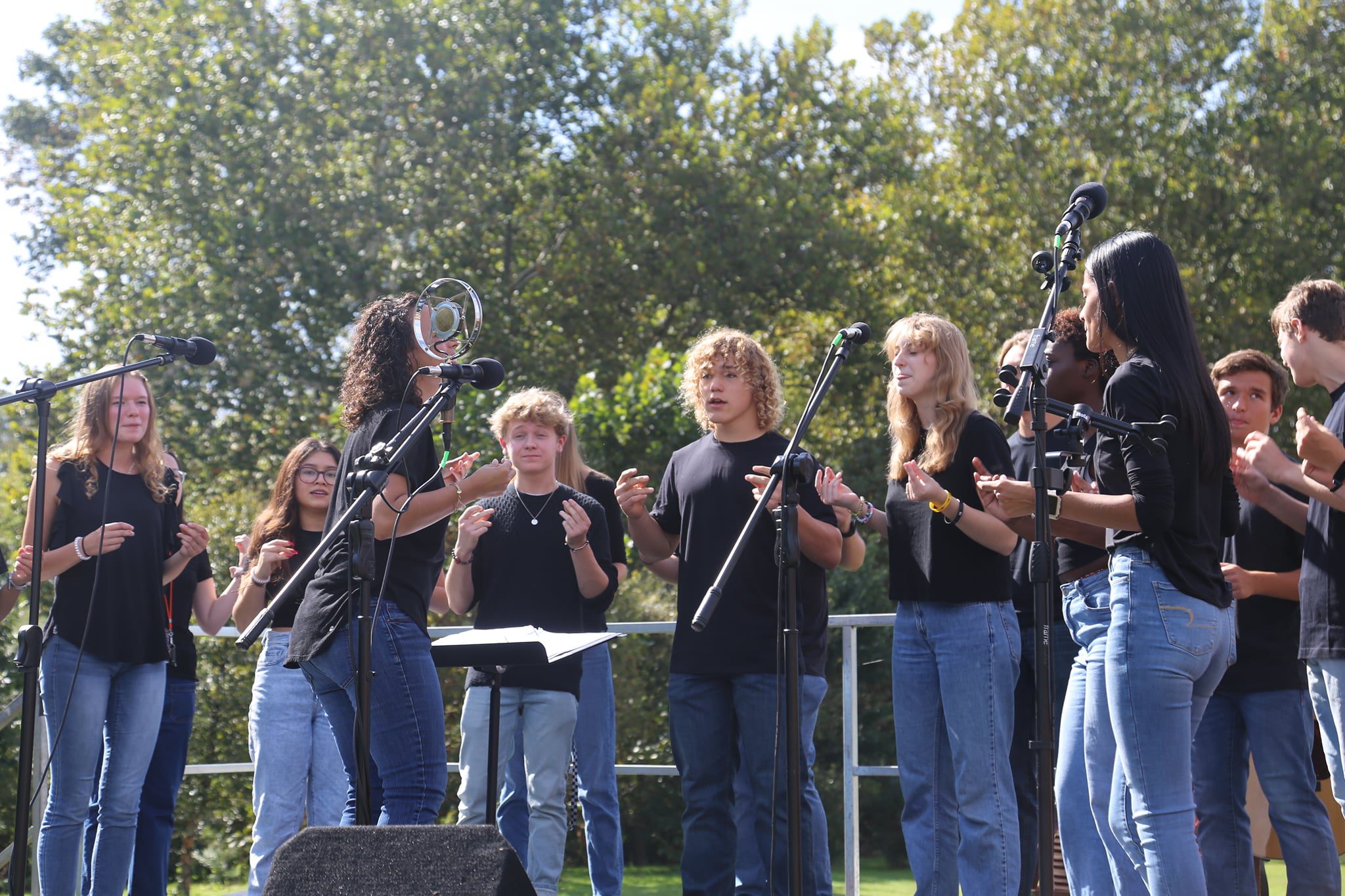 Students singing