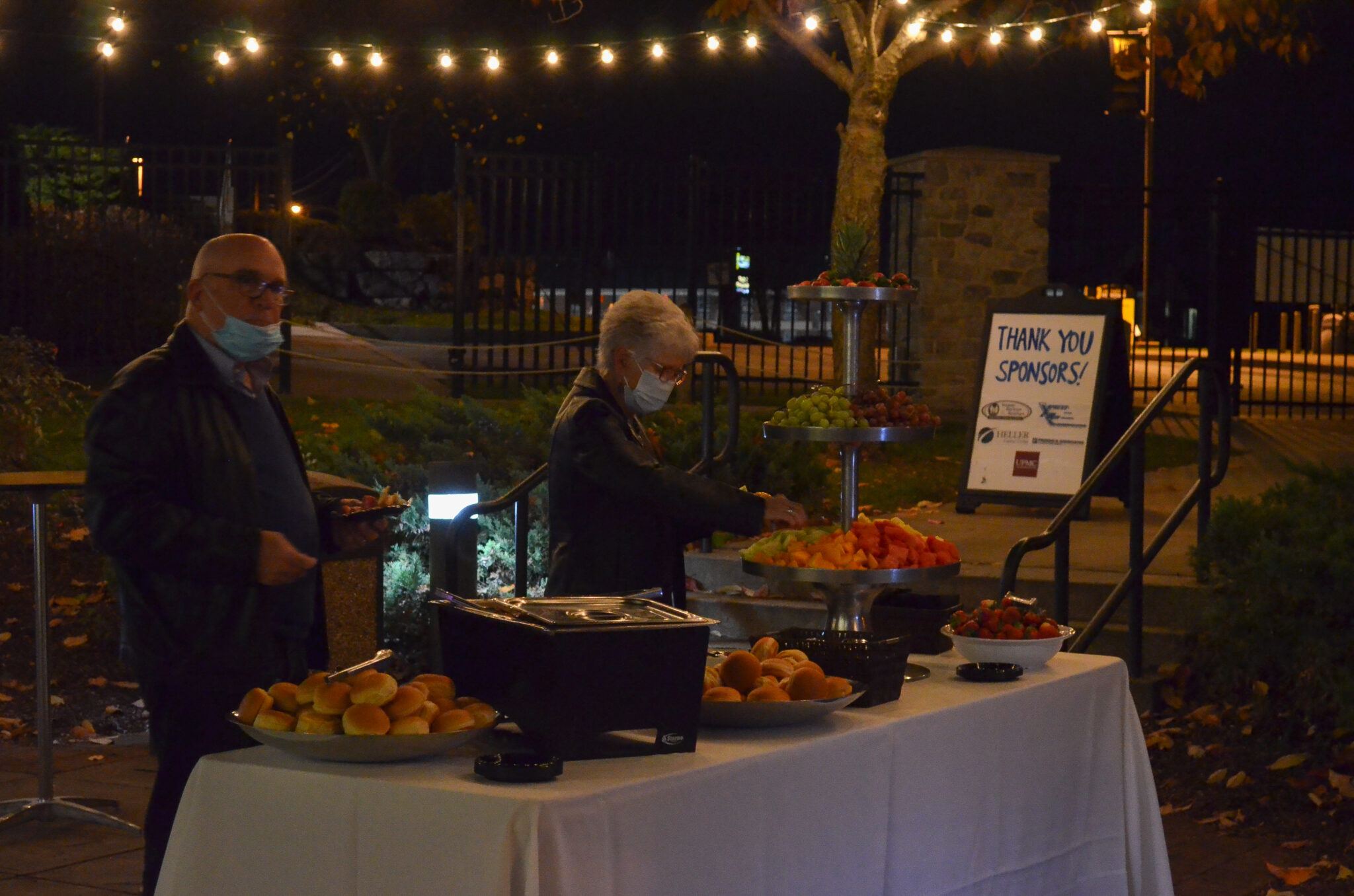 food buffet table