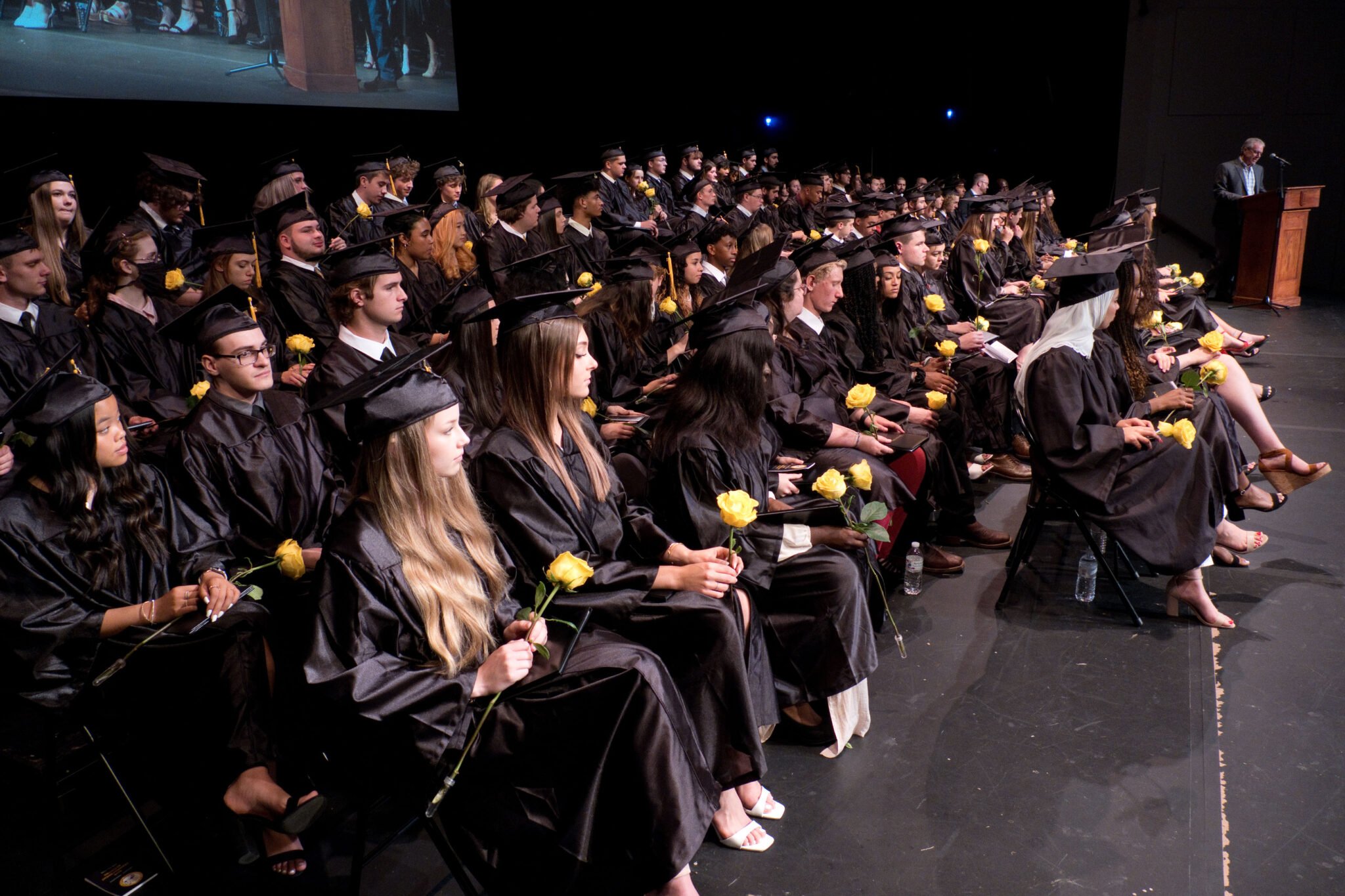 graduation students on stage