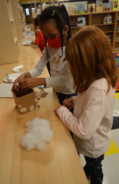 students working on a craft