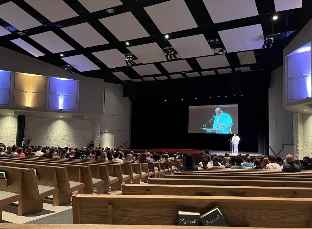 Dr. Badriaki speaking at Chapel