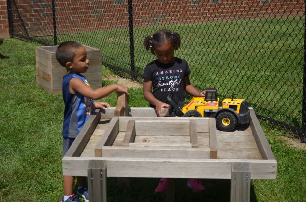 two students playing