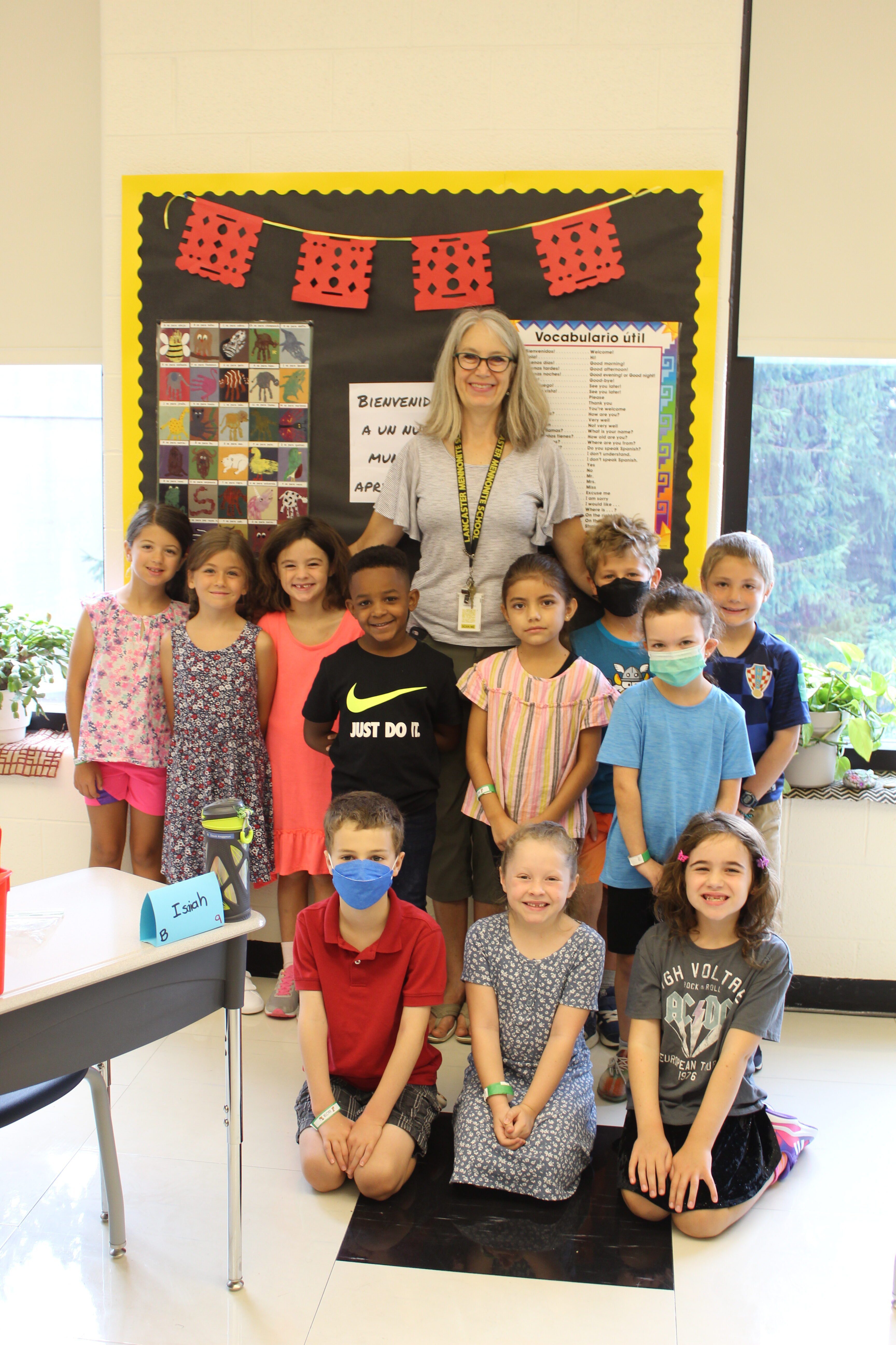Teacher with a group of students