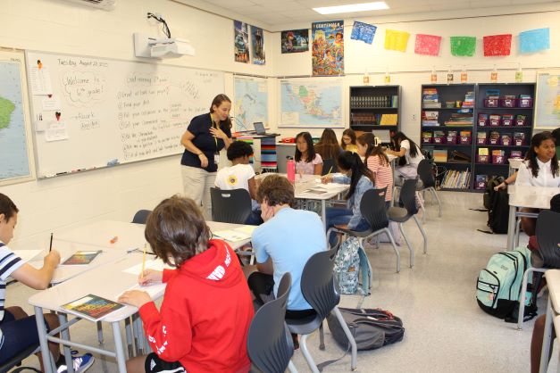 Students in class