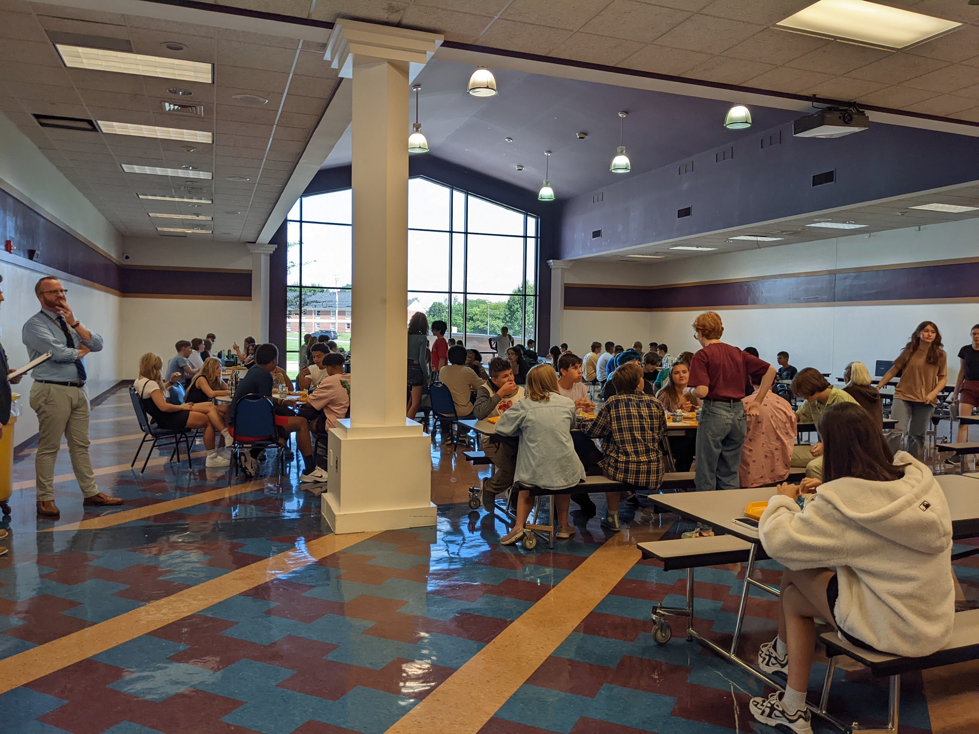 students in the cafeteria