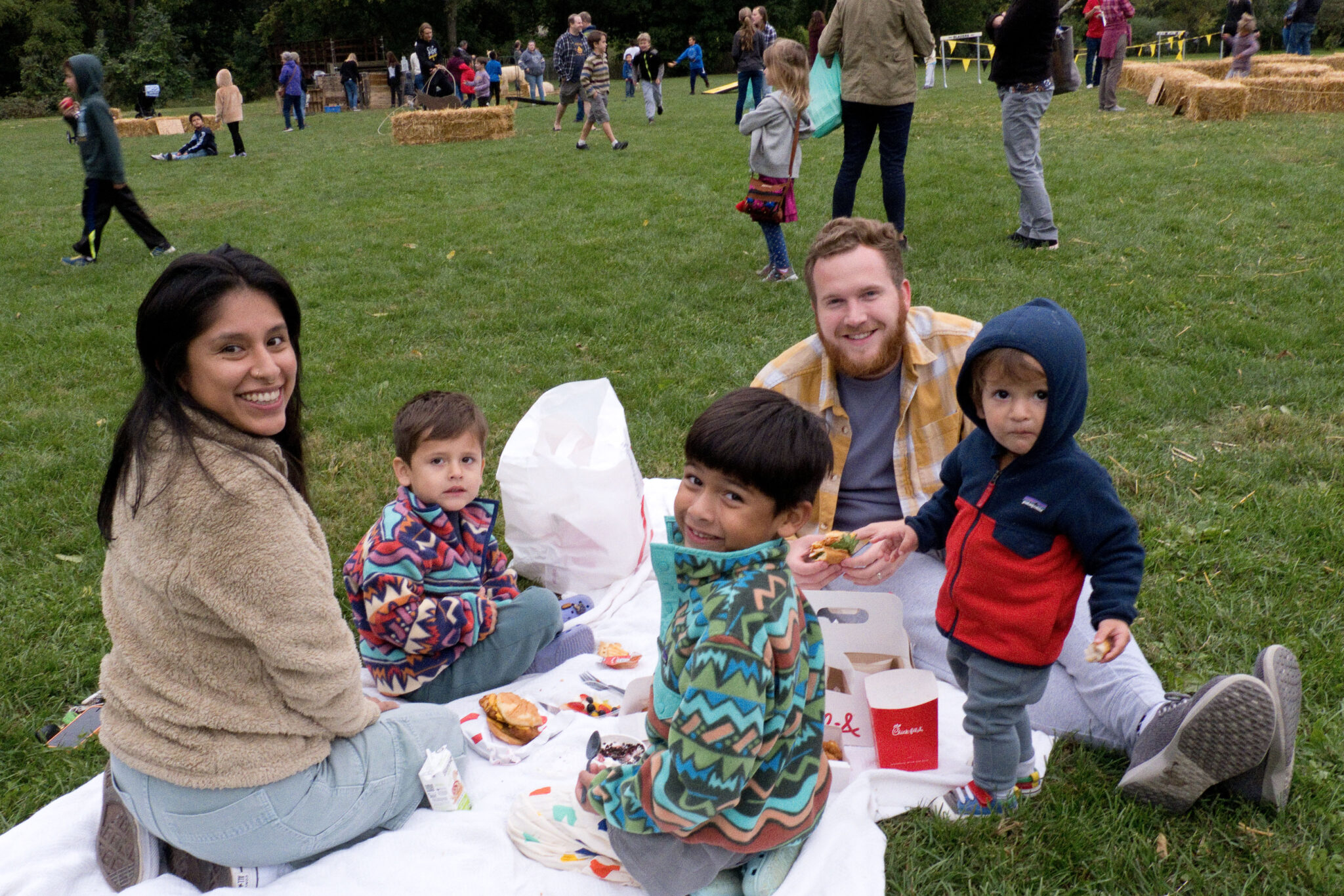 Family enjoying Fall Fest actives