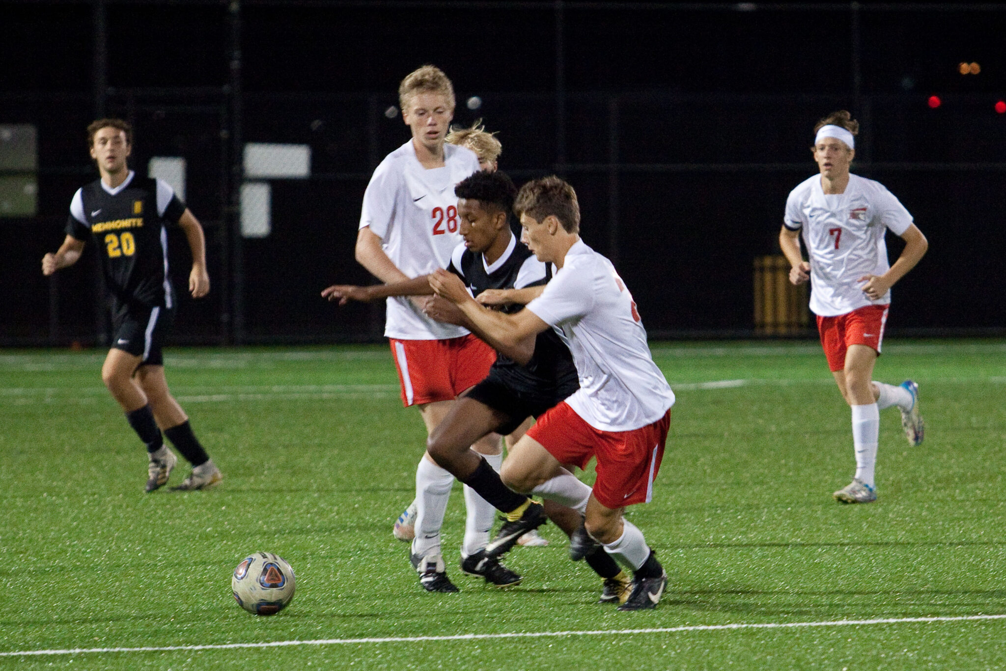 Soccer players on the field