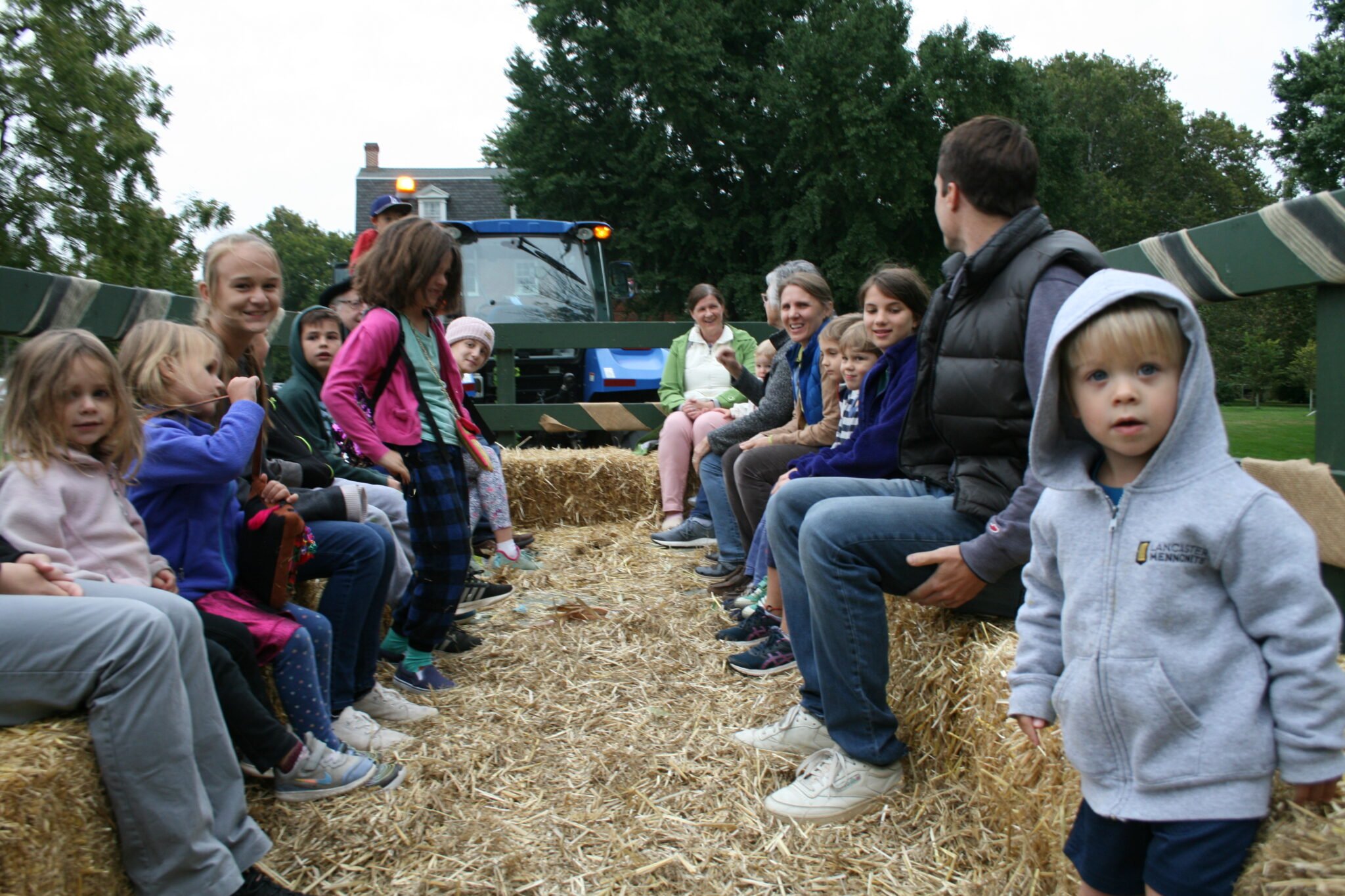 Families on tractor ride