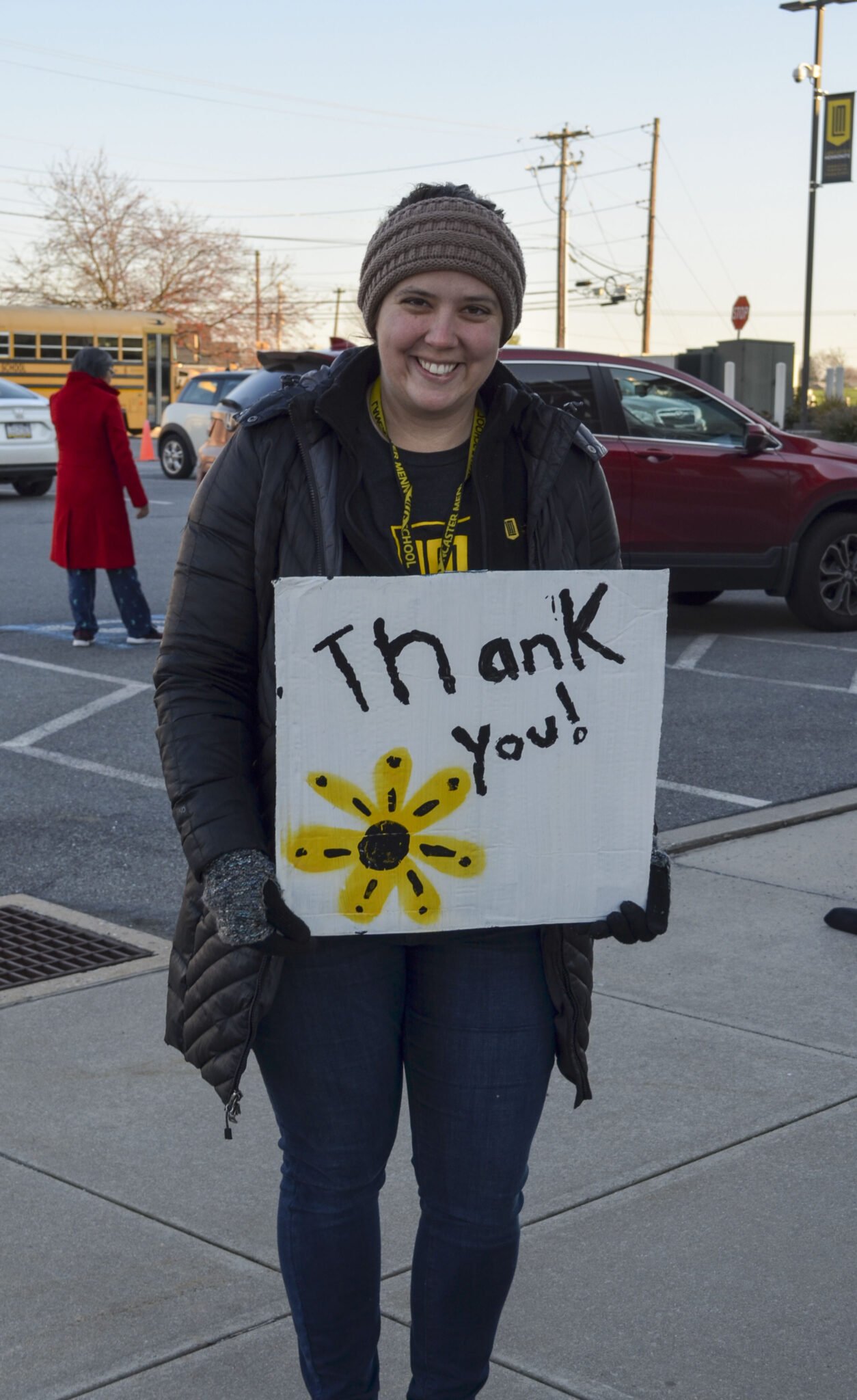 LM staff member holding up 