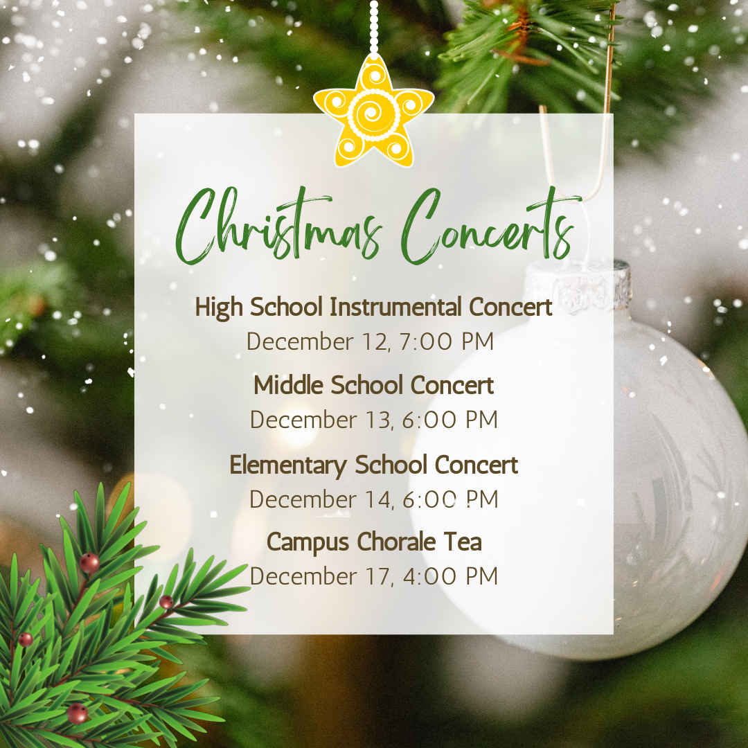 Christmas Concert schedule