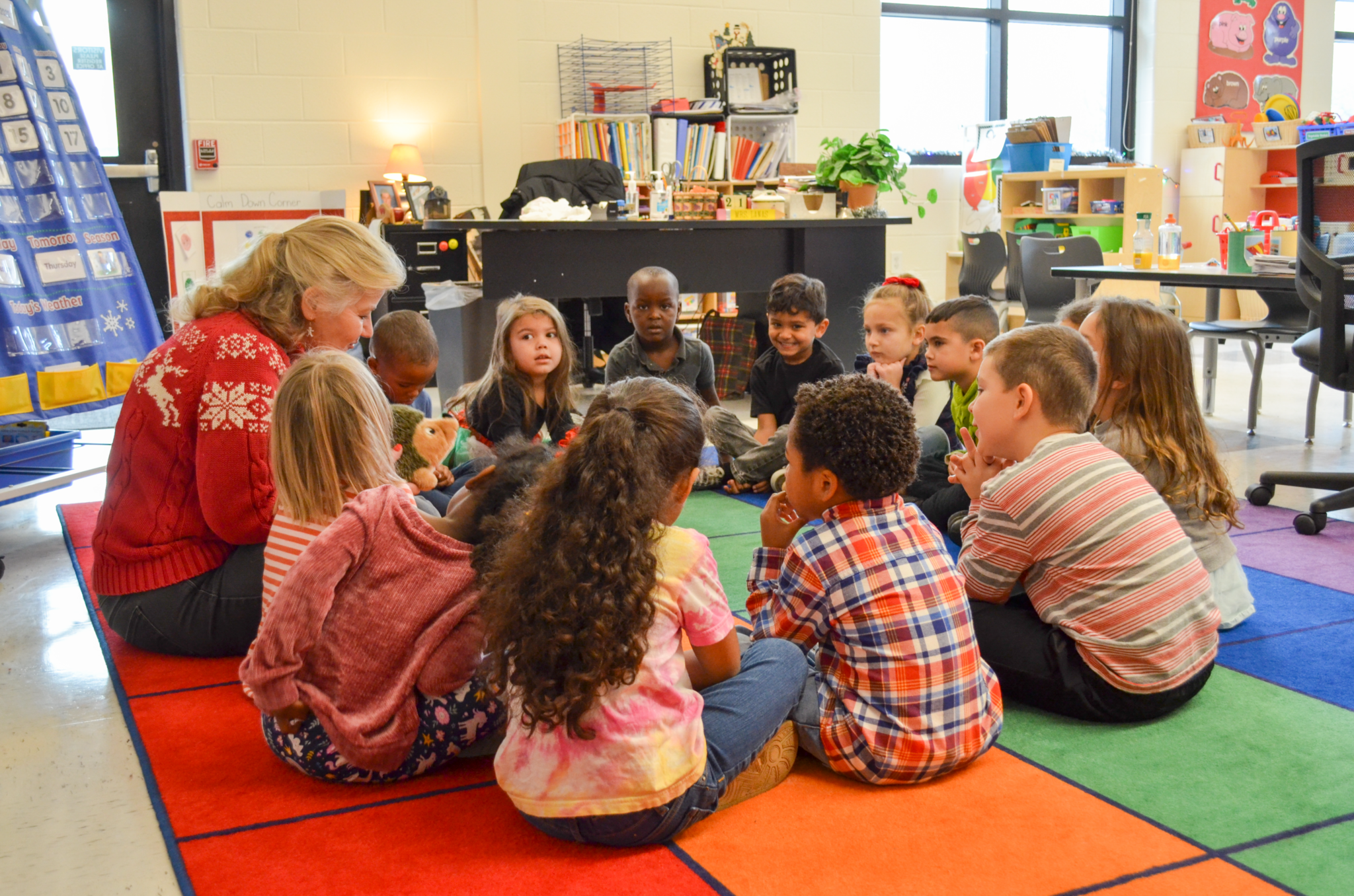 Students gathered with teacher