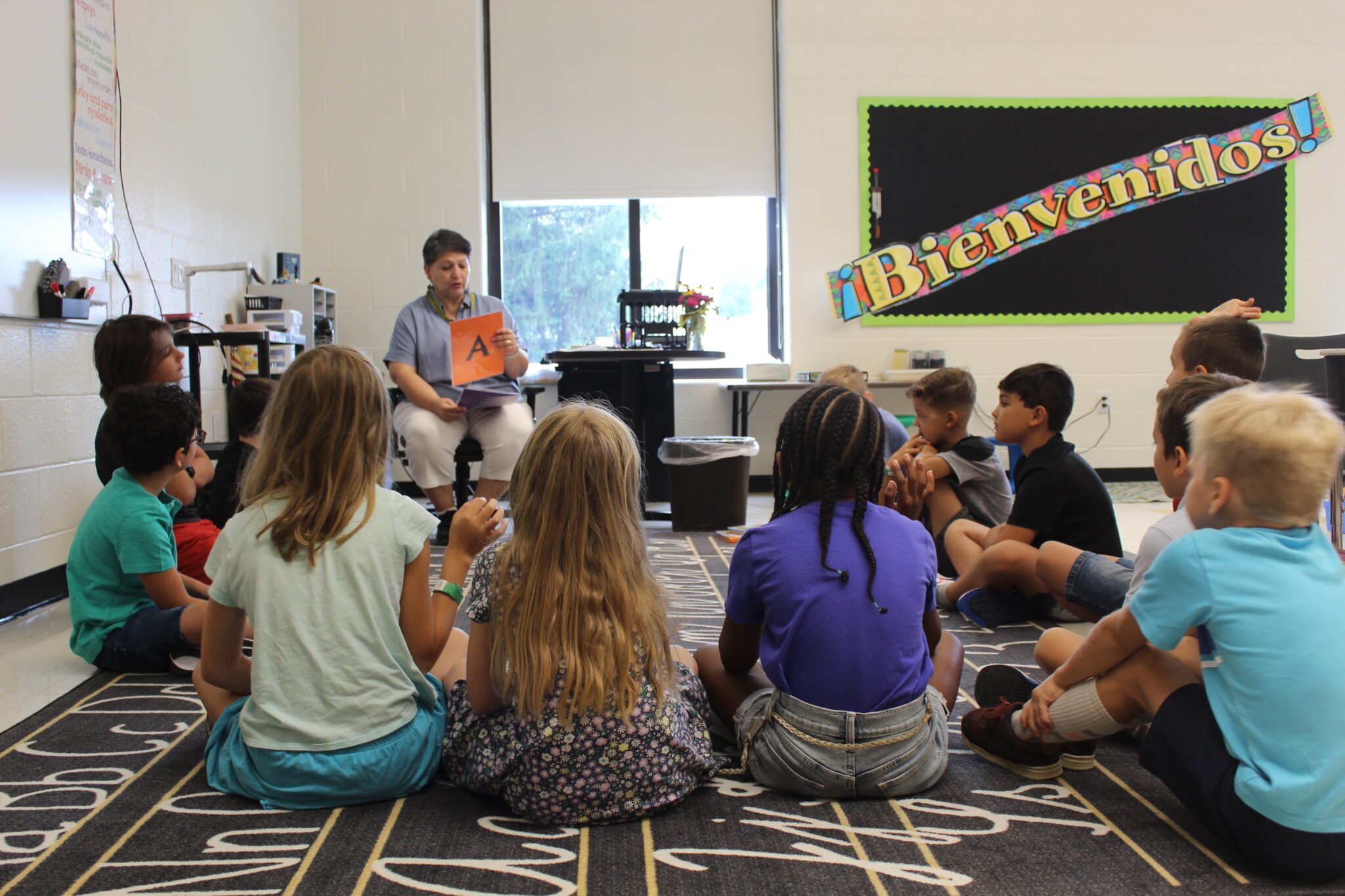 Students gathered with teacher