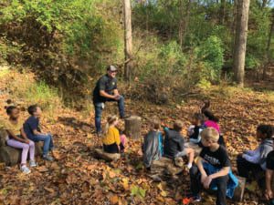 Galen Sauder with students