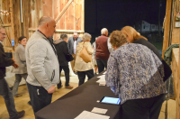 Gala attendees during check out