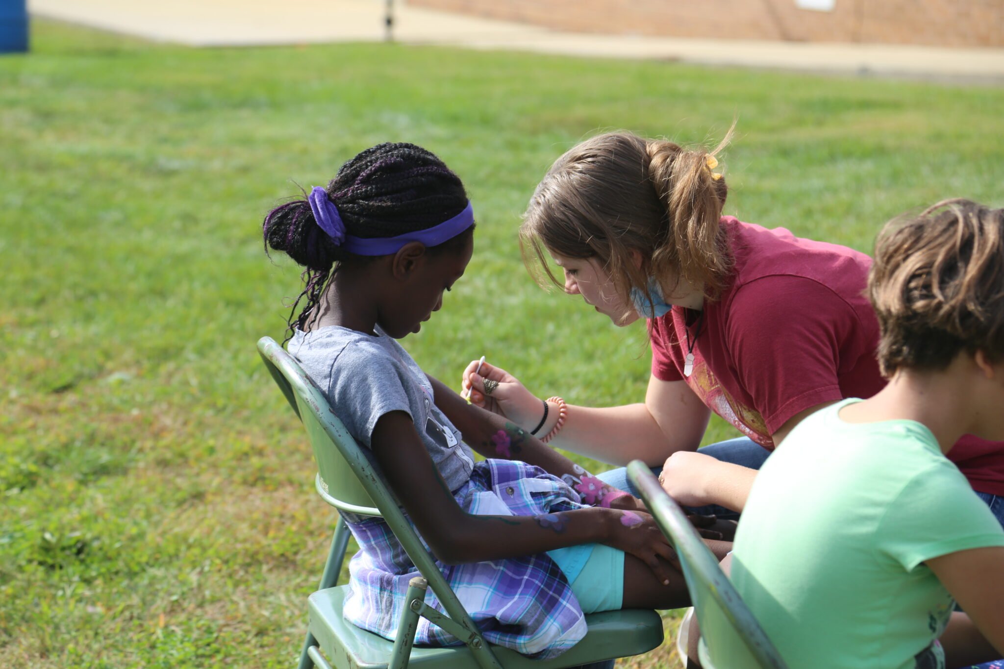 Student getting their face painted