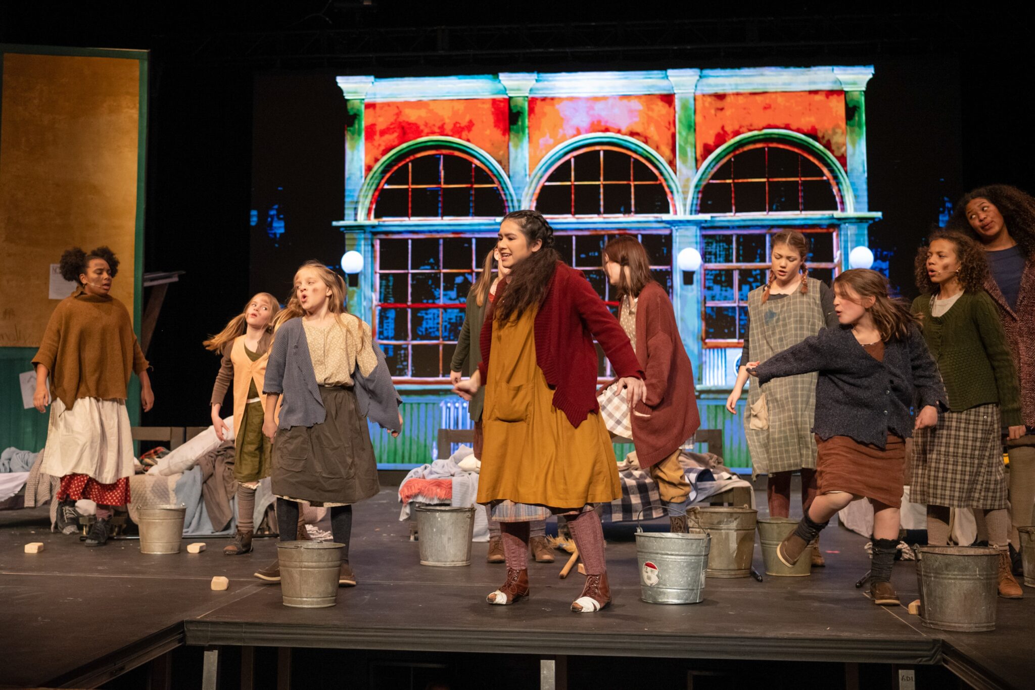 Students on Stage in Annie