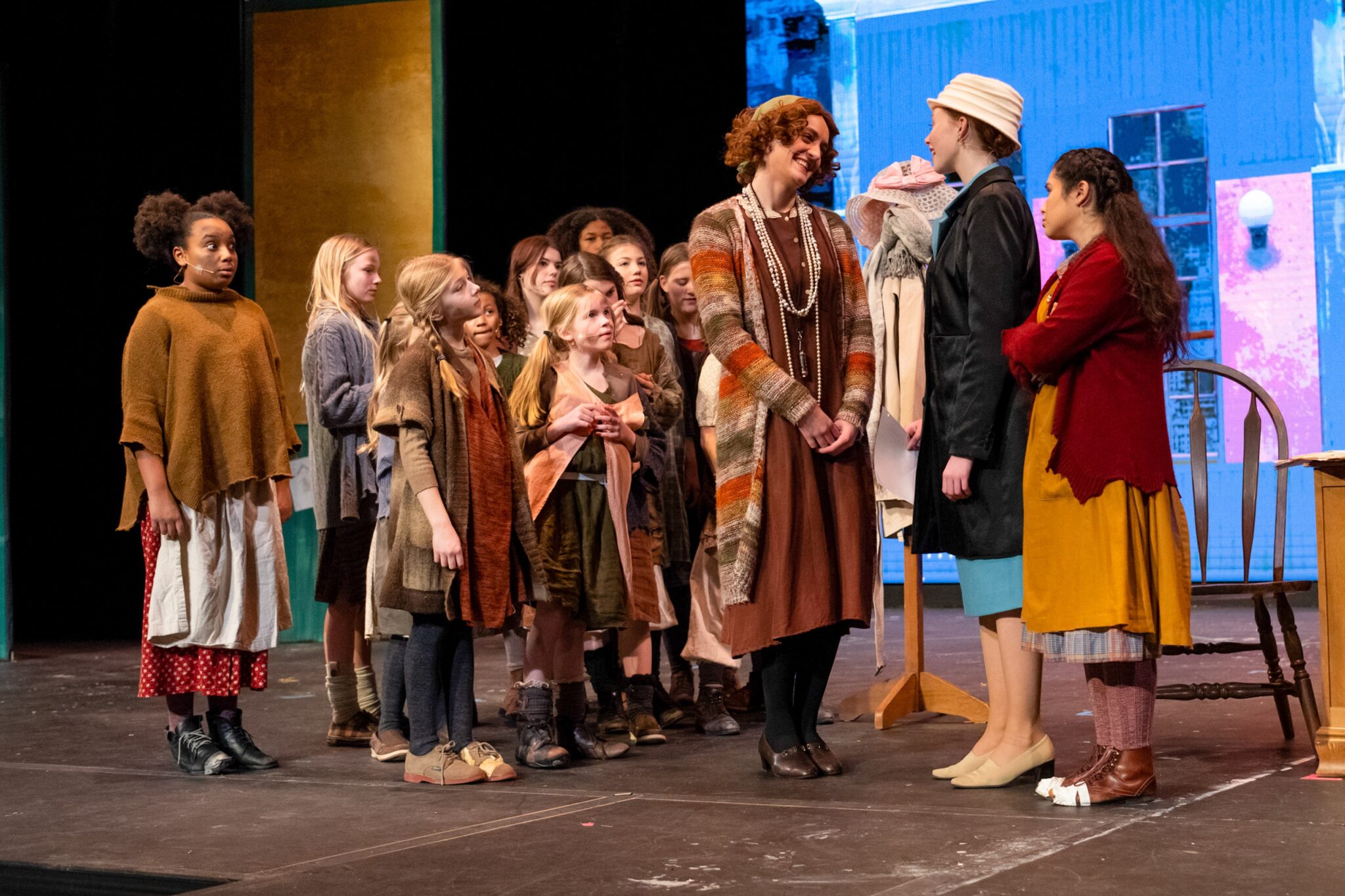 Students on Stage in Annie