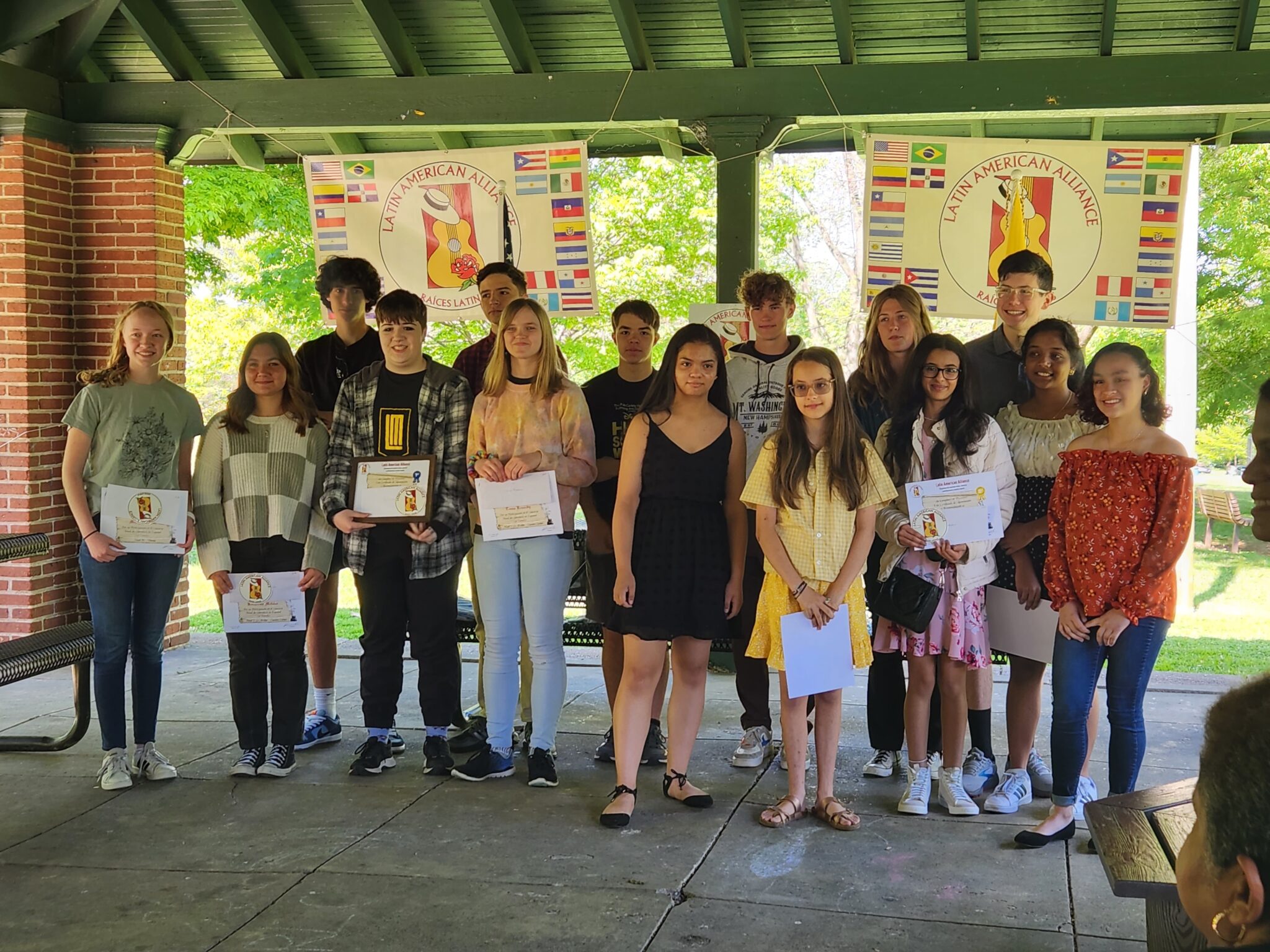 Students who participated in the Latin American Alliance Spanish Writing Contest