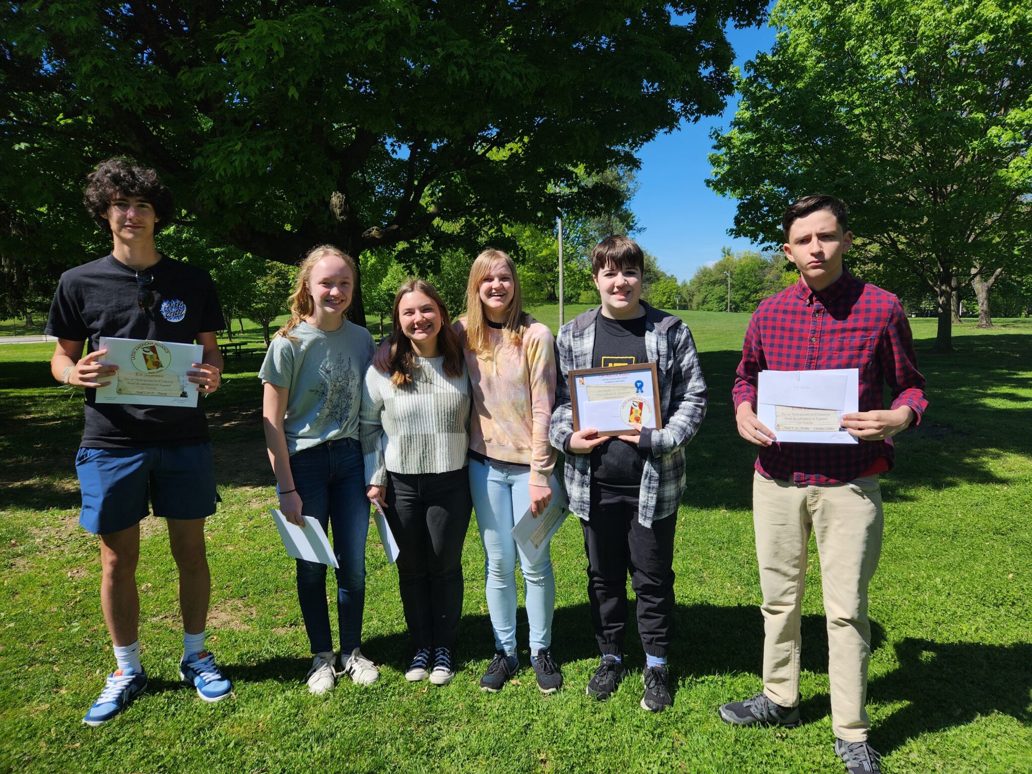 Group of LM students with their awards