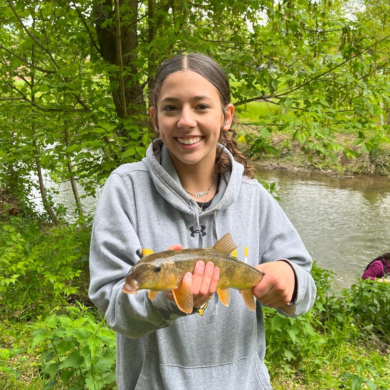 LM student holding a fish